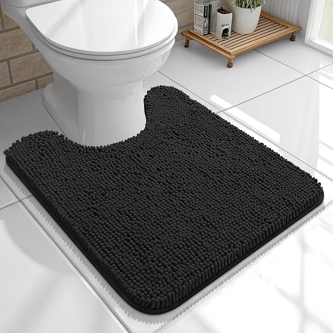 OLANLY Toilet Rugs U-Shaped 20x20, Extra Soft Absorbent Chenille Contour by OLANLY