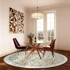 Washable Round Rugs for Bedroom 4ft: Living Room Rug Stain Resistant Non Slip - Image 4