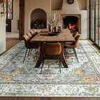 RELEANY Area Rugs Large 10'x12' Washable Non-Slip, Floral Vintage Distress - Image 4