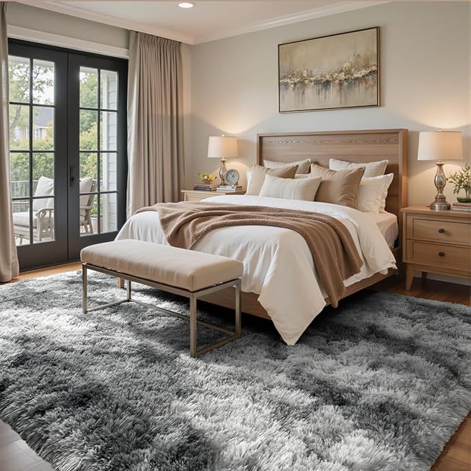 4x6 Ft Shag Rugs for Bedroom Living Room, Tie-Dyed Ultra Soft Fluffy Furry Area - Image 3