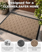 Mibao Front Door Mat Outdoor Entrance, Waterproof Dirt Trapper Doormat - Image 6