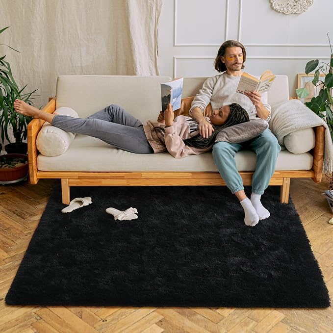 Chicrug Soft Area Rugs for Bedroom Living Room Plush Fluffy Rug 4x6 Feet - Image 2