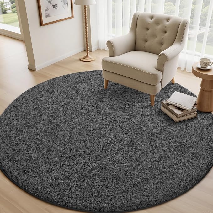 Sour Lemon 4ft Round Rugs for Bedroom, Circle Area Rugs for Living Room - Image 7