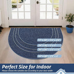 BEQHAUSE Dirt Trapper Door Mat 17" x 30" Half Circle Non Slip Washable Doormats - Image 2
