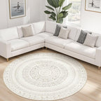 cotiled 6x6 Round Area Rugs Living Room Rug: Washable Boho Rugs - Image 8