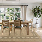 LIVEBOX Easy Jute Diamond Rug for Living Room, Scalloped Washable 5x7 Tan Rug - Image 8