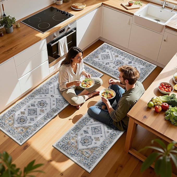 HEBE Boho Kitchen Rug Sets 3 Piece - Image 7