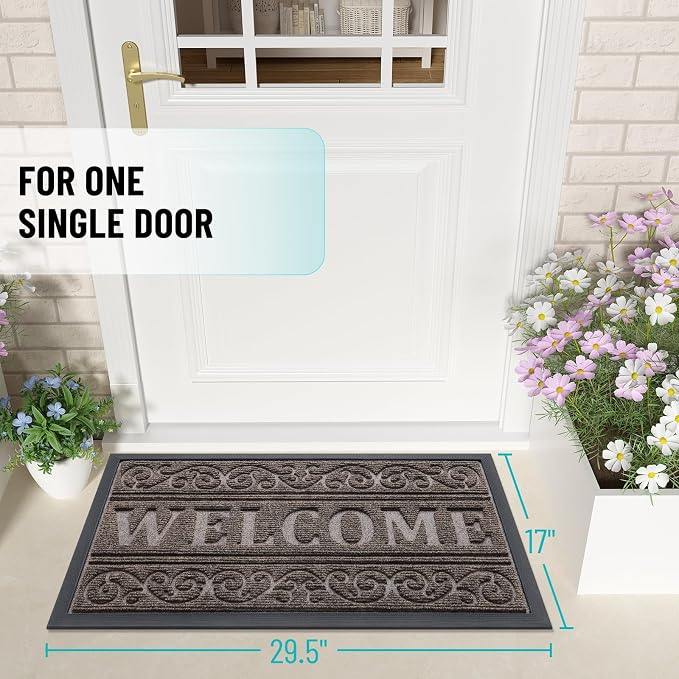 OLANLY Welcome Door Mat Indoor Outdoor Entrance, Heavy Duty Sturdy Front Door - Image 2
