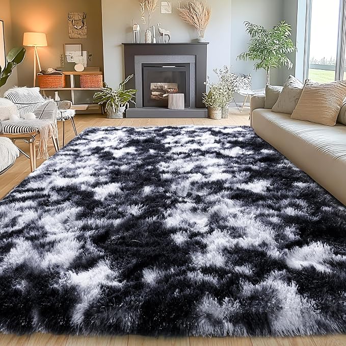 Area Rugs for Living Room 6x9, Ultra Soft Fluffy Rug for Bedroom, Modern Shaggy - Image 2