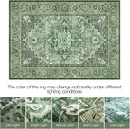 Lofus 8x10 Washable Rugs Non-Slip, Vintage Floral Area Rug - Image 6