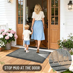 OLANLY Front Door Mat Outside Entrance 35x23, Heavy Duty Sturdy Natural Rubber - Image 6