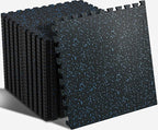 SUPERJARE 0.56'' Thick 24 Pcs 96 Sq Ft Rubber Top Exercise Equipment Mats by SUPERJARE