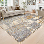 Toneed Abstract Area Rug Modern Washable Rug Soft Non Slip Rug Low Pile by Toneed