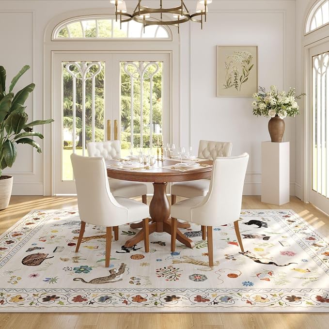 Rugcomf Area Rugs 8x10 Rug for Living Room Clearance Washable Boho Area Rug Non - Image 4