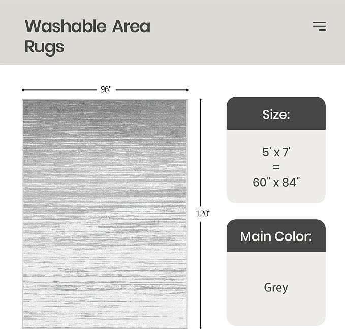 Valenrug Washable Rugs 5x7 - Image 2
