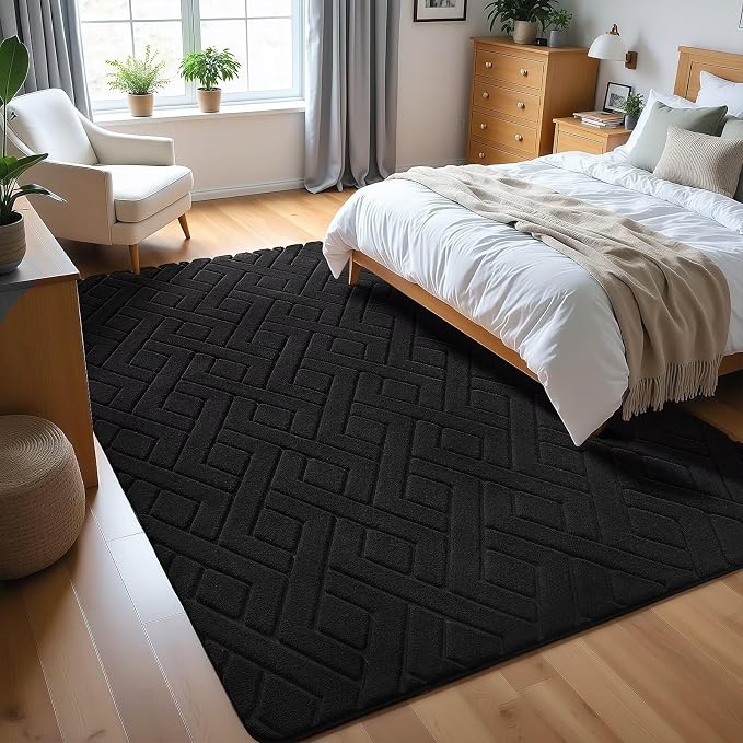 Macgace Ultra Soft Black Area Rug - Image 2