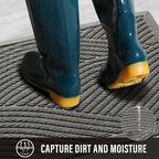 HIYARD Sturdy Front Door Mat, Absorbent Muddy Dirt Resist Welcome Door Mats - Image 2
