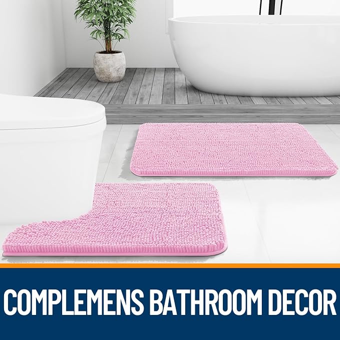 OLANLY Bathroom Runner Rugs 47x20, Extra Soft Absorbent Chenille Bath Rugs - Image 7