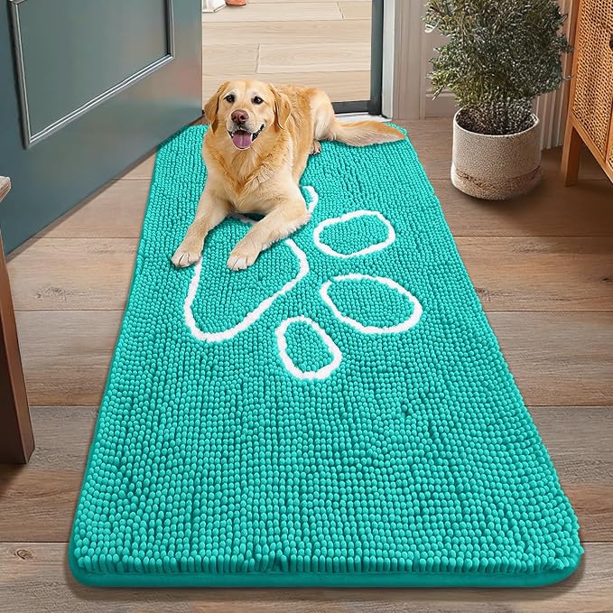 Smiry Dog Door Mat for Muddy Paws, Absorbent Dirt Trapper Non Slip Quick Dry by Smiry
