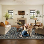 Washable Area Rugs for Living Room: 8x10 Bedroom Rug Vintage Boho Area Rug - Image 6