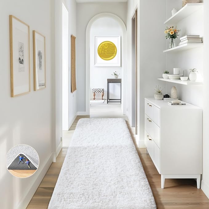 Ophanie Runner Rug for Hallway, 2x6 Washable Non-Slip Fluffy Soft Bedside Rugs by Ophanie