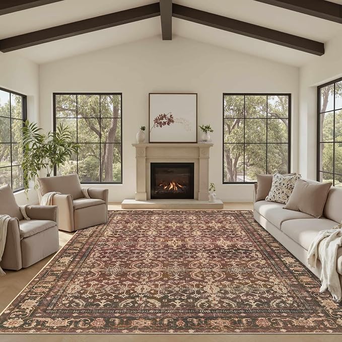 Rugxara 8x10 Area Rugs for Living Room Bedroom, Large Washable Christmas Rug - Image 4