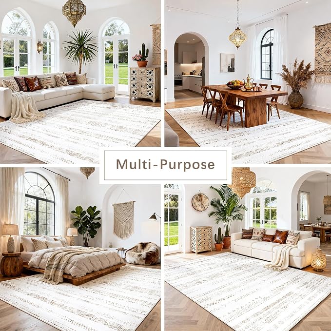 Srugn Moroccan Washable Rugs 8x10 Area Rugs - Image 5