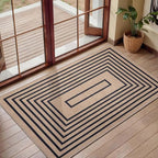 Tangsoo Geometric Easy Jute Rug 2x3 Washable Rug, Small Area Rug - Image 2