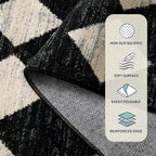 Lahome Zelie Washable Kitchen Runner Rug, 2x7 Black and White Hallway Bathroom - Image 6