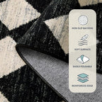 Checkered Kitchen Runner Rug 2x6 Black, Non Slip Washable Hallway Bathroom - Image 6
