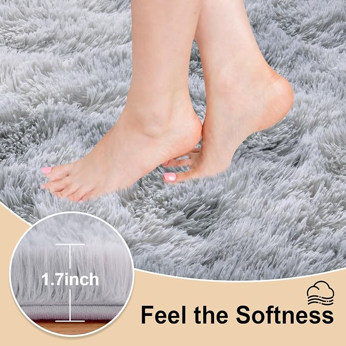 Mugorn 4x6 Rugs for Living Room, Large Fluffy Area Rugs for Bedroom, Soft - Image 3
