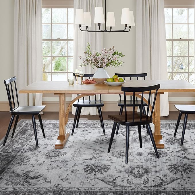 4x6 Ft Washable Area Rug for Bedroom, Non Slip Rugs for Living Room Ultra-Thin - Image 3