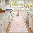 RELEANY Area Rugs Runner 2'x10' Washable Non-Slip, Floral Vintage Distress by RELEANY