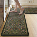 Collive Anti Fatigue Kitchen Mats, Spring Green Floral Kitchen Rugs Sets of 2 by Collive