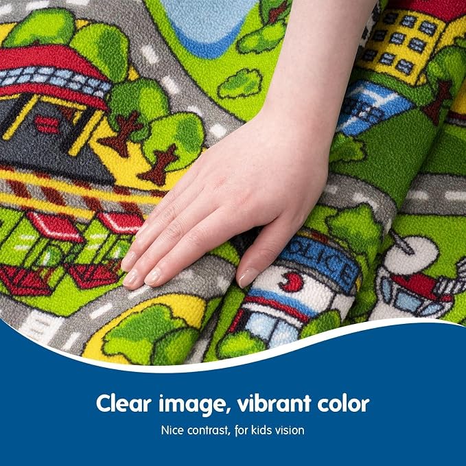 Booooom Jackson Kids Car Mat Train Rug Play Mat, 59 x 39 inches - Image 4