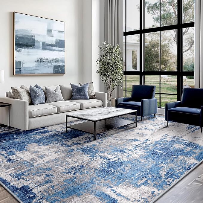 RELEANY Washable Area Rugs 5'x7' Non-Slip Modern Abstract Soft - Image 9