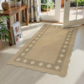 LIVEBOX Scalloped Easy Jute Diamond 3x5 Outdoor Rug, Washable Non-Slip Tan Rugs by LIVEBOX