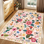 RELEANY Floral 3x5 Area Rugs Washable Print Boho Cute Carpet Non Slip Flower - Image 9