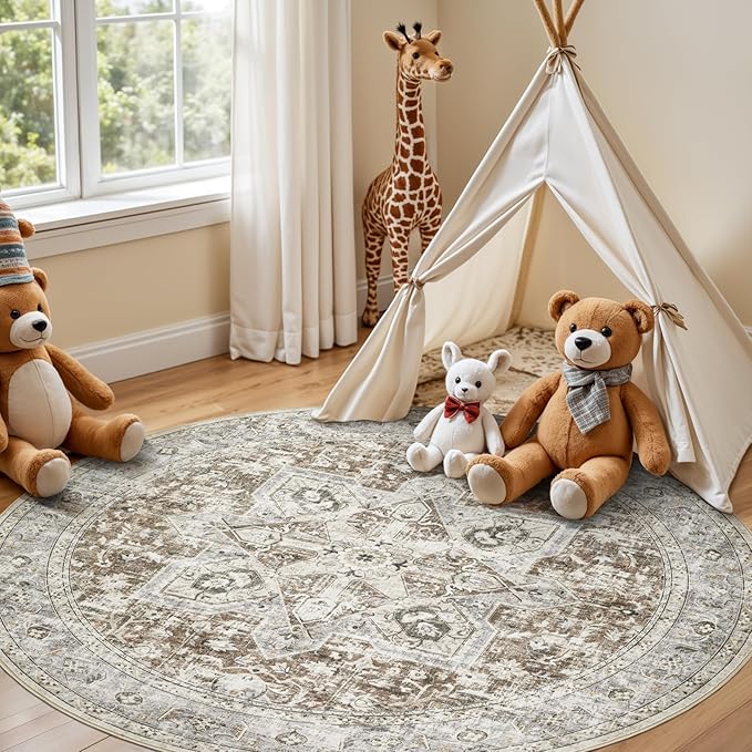 Tortania 6' Round Area Rug Living Room Rugs - Image 5