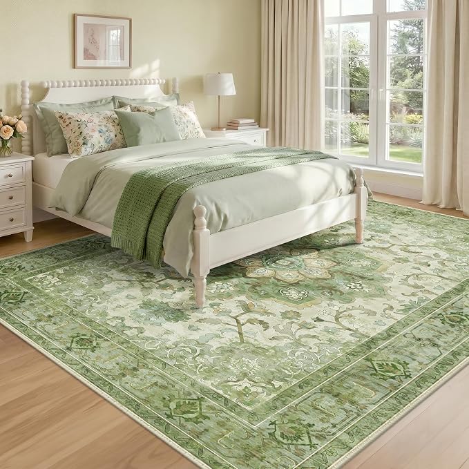 CAPALOCA Machine Washable Rugs Nursery Rug Cute Girl Non Slip Low Pile Water - Image 3