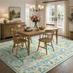 Wonnitar Machine Washable 5x7 Area Rug, Boho Floral Rugs - Image 8