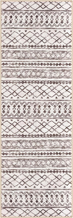 KUTA Moroccan Washable Hallway Runner Rug 2x6 Non-Slip Vintage Brown Cream Boho - Image 9