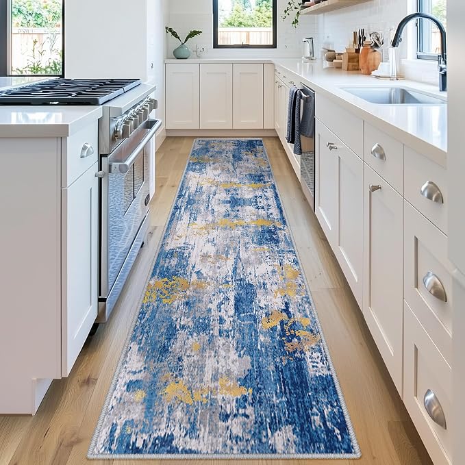 RELEANY Washable Area Rugs 2'x10' Non-Slip Modern Abstract Soft - Image 3
