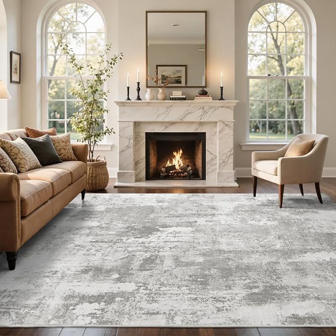 4x6 Ft Area Rugs for Living Room, Soft Non-Slip Washable Rugs Modern Abstract - Image 3