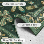 DCX 8x10 Washable Insect Rug, Vintage Gothic Dark Green Rug - Image 6