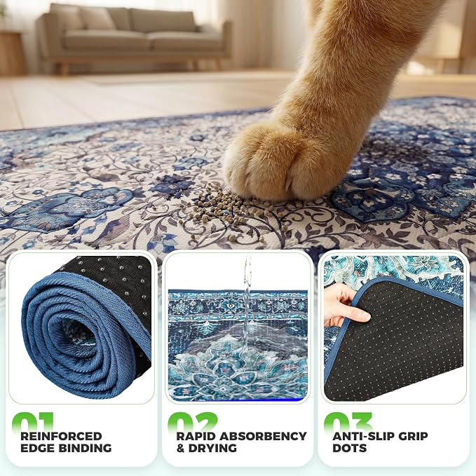 Hompet Cat Litter Mat 2 Pack, 24x60 Large Machine Washable Trapping Mats - Image 5
