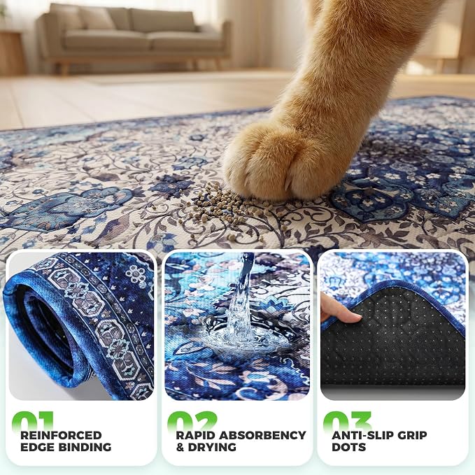 Hompet Cat Litter Mat 2 Pack, 48x72 Large Machine Washable Trapping Mats - Image 5