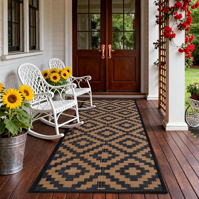 SAND MINE Reversible Mats, Plastic Straw Rug, Modern Area Rug, Large Floor Mat - Image 5