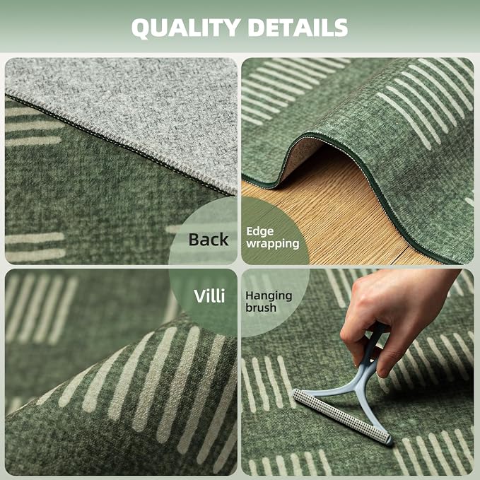 Washable Rugs 8x10 Area Rugs for Living Room, Ultra Soft Faux Wool Retro Carpets - Image 4