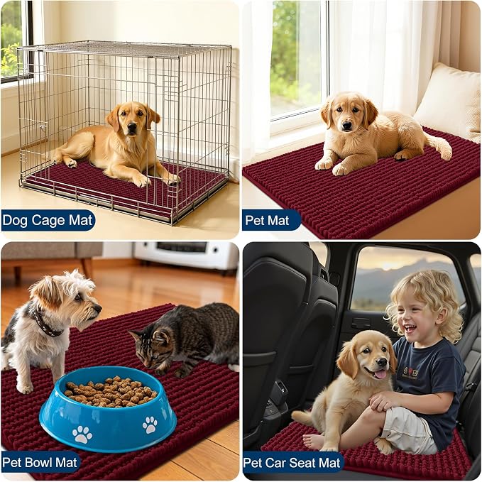 OLANLY Dog Door Mat for Muddy Paws 34x21, Ultra Absorbent Chenille Mud Doormat - Image 7